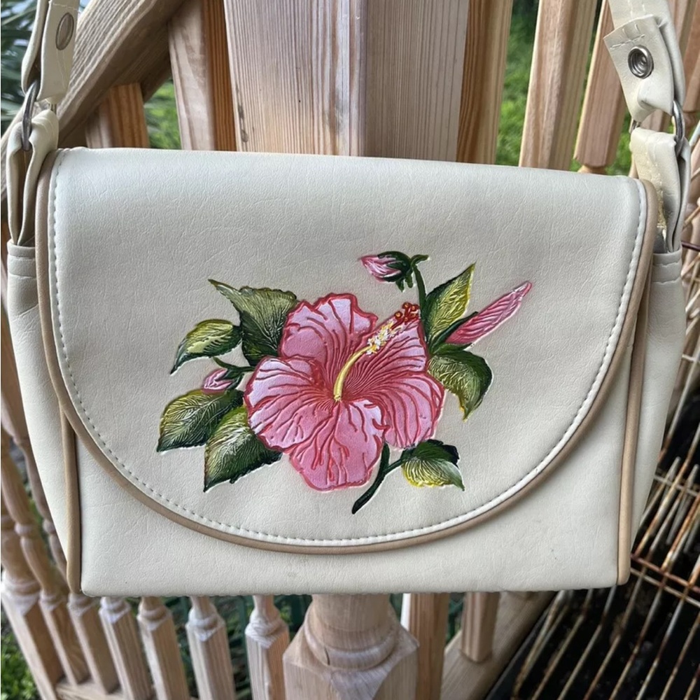 The Original Florida Keys Hibiscus Floral Purse Shoulder Bag Vintage 70s 80s
